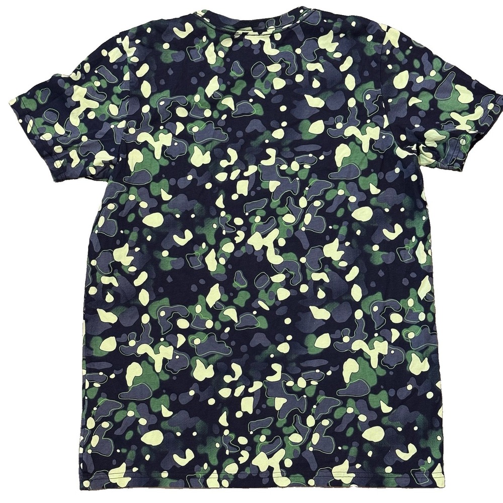 Adidas Boys XL 18/20 Camo T-Shirt Blue Green Allover Print Cotton NWOT - Picture 2 of 8